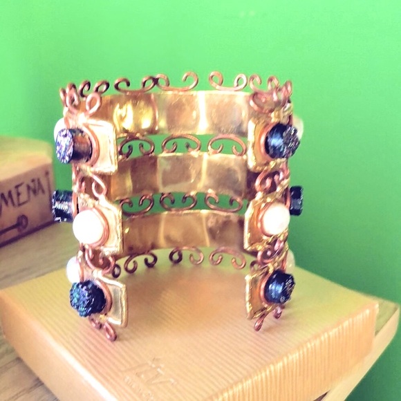 SALE🎅🏻Handmade Druzy & Moonstone Cuff Bangle - Picture 3 of 7